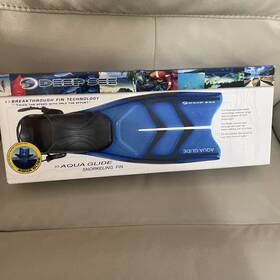 Deep See Aqua Glide 053086002000 Snorkeling Fin Split Watersports Body Surfl/xl 9-12 Clear