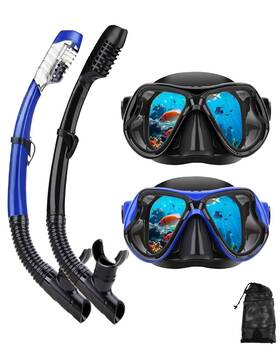 Dipuki 747165276528 Snorkeling Gear For Adults Drytop Snorkel Mask Set Antifog Scuba Diving Sno