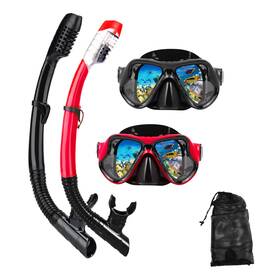 Dipuki 747165412407 Snorkeling Gear For Adults Snorkel Mask Set Scuba Diving Dry Sno