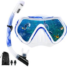 Dipuki 747165951005 Snorkel Mask Snorkeling Set For Adults And Youth Diving Full Dry Sn