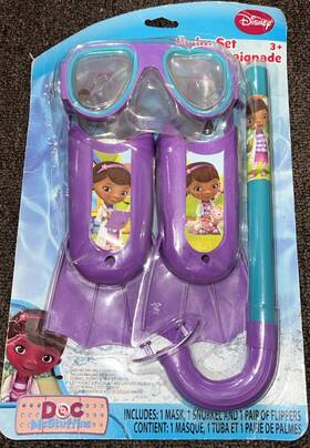 26600 Disney Junior Doc Mcstuffins Swim Set Mask Snorkel Flippers