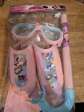 33809 Disney Junior Minnie Swim Set 1 Mask Snorkel Pair Of Flippers