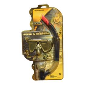 Cl-5837wm Dolfino 044194358370 Pro Series Dual Lens Tempered Glass Mask Dry Top Snorkel Combo