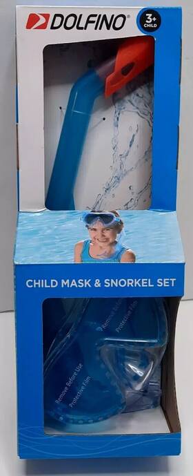 10017bl2b Dolfino 3 Child Snorkle And Mask Set Combo Blue Summer Pool Water Kid Swim Fun