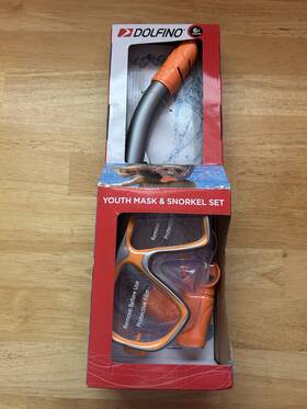Dolfino 195194013032 6 Youth Snorkle And Mask Set Combo Orange Summer Pool Water Kid Swim Fun