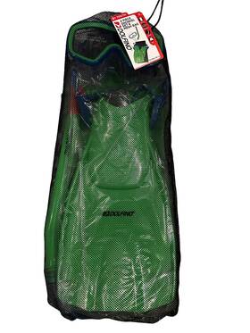 Dolfino 195194017245 Youth 4 Piece Neon Green Snorkel Set Backpack Mask Fins And