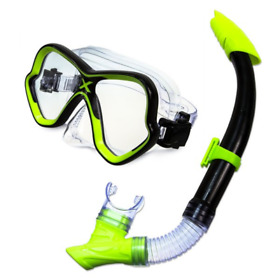 Dolfino Adult Latex Free Swim Mask And Snorkel Set With Duel Lens