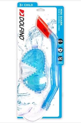 Wmc10017bl2 Dolfino Child Latex Free Swim Mask And Snorkel Set Splash Guard Mini Shark Ages 3