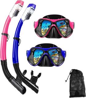 Dong Guan Tian Cheng 313037679683 Snorkeling Gear Set For Adults - Snorkel Mask Swim Glasses Nose Cover