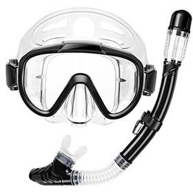 Dongguan City Ren Tong Swimming & Diving Products Co. Ltd 744759787767 Snorkeling Gear For Adults Zipoute Snorkel Dry Top Set Black White