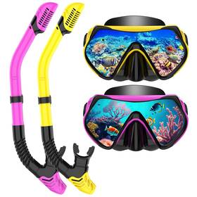 Ezire 735851428658 Snorkeling Gear For Adults Drytop Snorkel Set Scuba Diving Mask 180 Panoram
