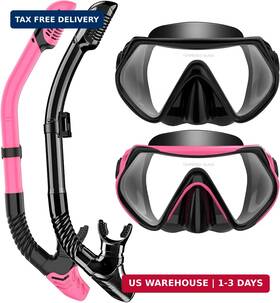 Ezire 735851428825 Snorkeling Gear For Adults Dry-top Snorkel Set Scuba Diving Mask 180 Panoramic