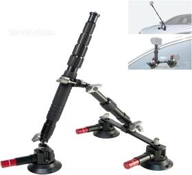 Fifield 686585391438 Triple Suction Cup Car Mount Kit With 2in1 Selfie Stick Quick