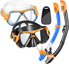 Flavocal 2-pack Adults Kids Snorkel Set 180 Panoramic Wide View Mask