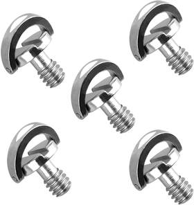 Qrs5 Fotasy 5 Packs Stainless Steel D Shaft D-ring 1/4 Inch Tripod Silver
