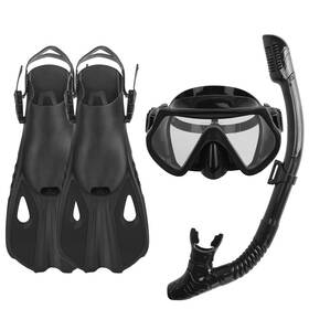 Fresh Fab Finds Fff-l Xl-black-gpct3990 Snorkeling Gear Mask Fin Snorkel Set With Diving Swim Fins