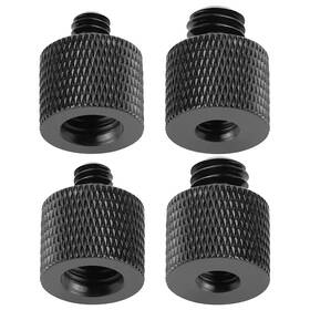 Frgyee 791405251608 4 Pcs Camera Screw Adapter Thread 1/4 Inch Male To 3/8 Black Pack