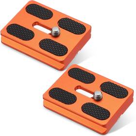 Fd-frienda-f5683 Frienda 2 Pieces Metal Quick Release Plate With 1/4ftft-20 Camera 50mm Orange