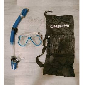 Greatever X001vf6r6z Snorkel Set Mask And Tempered Glass Blue/black Bag