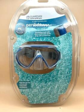 Guardian 811740033469 Marine Grade Scuba Snorkeling Mask Set - Adult Blue