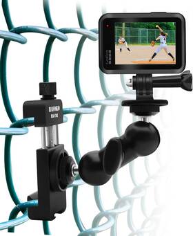 Hs-c08-fence Hafoko C08 Aluminum Smartphone Fence Mount Compatible For Gopro/mevo Start/dji Black