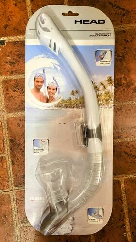 481219-wh Head By Mares - Marlin Adult Dry Snorkel White Nib