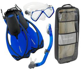Head 647732690576 Pirate Junior Premium Youth Fin Snorkel Set With Travel Bag Blue Small-yout