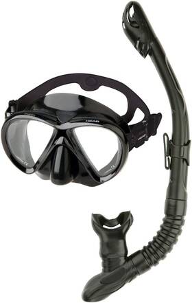 Head 792460100771 Marlin Dry Snorkel And Mask Combo Set Silicone Skirt Wide View Purge Valve