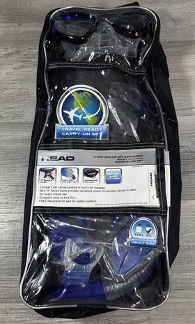Head 792460155221 X-ray Sailor Splash Quest Adult Silicone Snorkeling Set Size Lxl Blue New