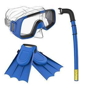 Herbalcandybox 757170618503 Children Kids Swimming Diving Snorkel Breathing Tube Fins Scuba E