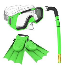 Herbalcandybox 757170618510 Children Kids Swimming Diving Snorkel Breathing Tube Fins Scuba Eyeglasses Se
