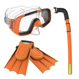 Herbalcandybox 757170618527 Children Swimming Diving Snorkel Breathing Tube Fins Scuba Eyeglasses Set Orange Herbalcandybox 757170618527 Children Swimming Diving Snorkel Breathing Tube Fins Scuba Eyeglasses Set Orange