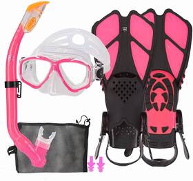 Hsp-m5205 Hh Hhao Sport Sn5003-pk Kids Mask Fins Snorkel Set Snorkeling Packages With Diving Ad