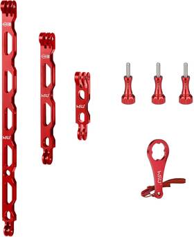 Hgp146r Hsu 7 Pcs All Aluminum Alloy Extension Arm Kit Metal Pole Mount Helmet Red