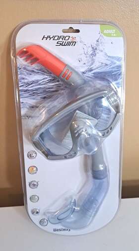 24020 Hydro Swim Bestway Hydro-swim Snorkel And Mask Set Orange New Adult 14 One Size Fits Most
