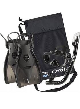 Cf01-bk-l Ist Snorkle Mask Fin Set Scuba Diving