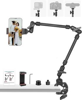 Magarm-ms08bl Jebutu 22 Inch Magic Arm W Clamp Overhead Phone Mount Desk Camera 22in-bk