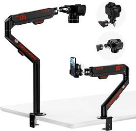 Js-05us0006-b Jinraiko Overhead Camera Mount With 360 Adjustable Arm And Phone Holder For Black