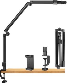 As08 Jinsui 37 Inch Overhead Camera Mount Desk Stand 3-section 360 Adjustable