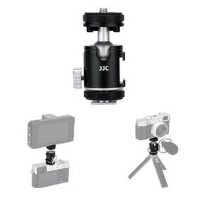 Bh-sm1-nfa Jjc 1/4ftft-20 Camera Tripod Ball Head With 2 Cold Shoe Mount Black