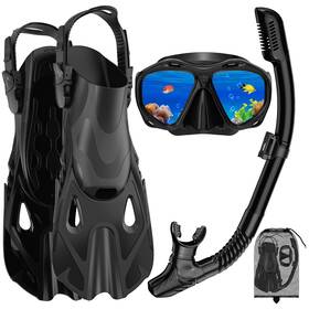 Jwintee B8352 Snorkeling Gear For Adults Mask Fin Snorkel Set Dry Top Panor