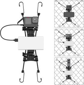 Koqeiey 755478813781 Upgraded Baseball Fence Mount With Battery Holder Black