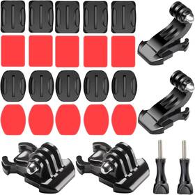 Zkq098 Kuanve Helmet Adhesive Sticky Curved And Flat Mounts Buckles Thumb Screws Black