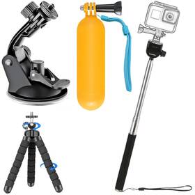 Zkq140 Kuanve Accessories Kit For Action Camera Handheld Selfie Stick Suction Cup Yellow