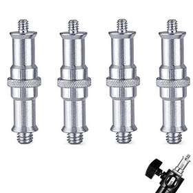 Kuuguu 717564438711 4 Pieces 1/4 To 3/8 Inch Male Convertor Threaded Screw Tripod Adapter Silver