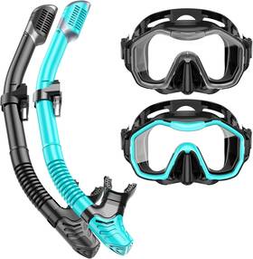 Kwambiri 711181242645 Adult Dry-top Snorkel Set With 180 Panoramic Wide View Diving Mask