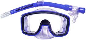 6103141553 Land & Sea And Lagoon Silitex Junior Mask Snorkel Set Trans Cobalt