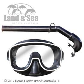 610314010 Land & Sea Sports And Lagoon Mask Snorkel Set With Mesh Bag Black/white