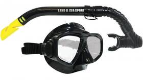 6103652900 Land & Sea Sports And Clearwater Black Silicone Mask Snorkel Set