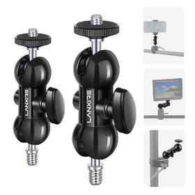 L0103 Lanxire Mini Magic Arm With Double Ball Head And 1/4 Inch Screw - 2 Small Black